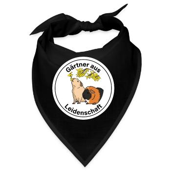 Meerschweinchen Gärtner Leidenschaft Deko - Bandana - Schwarz - Vorne