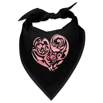  Blütenherz  - Bandana - Schwarz - Vorne