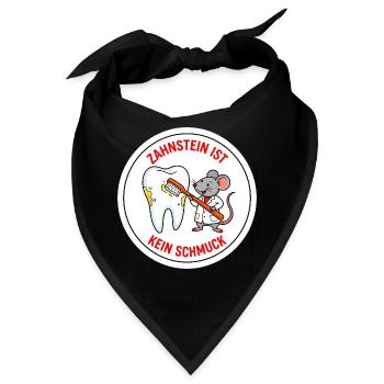 Tierzahnheilkunde Maus Zahnstein Spruch Shirt - Bandana - Schwarz - Vorne