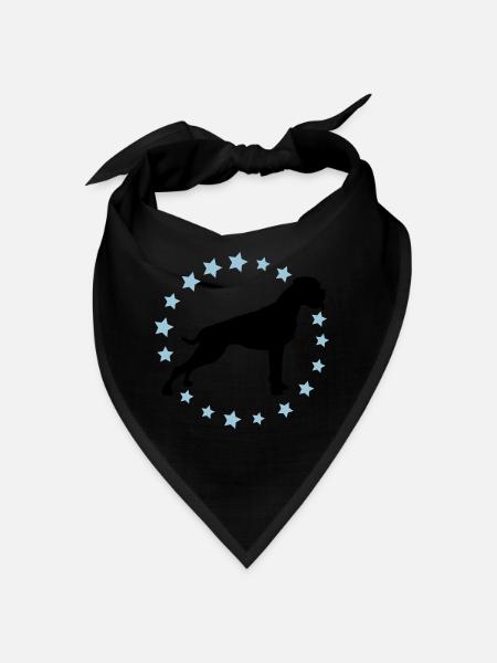 Boxer Sternenkreis 2 farb - Bandana - Schwarz - Vorne