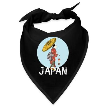 japan vintage retro geisha Kunst kimono manga cosp - Bandana - Schwarz - Vorne