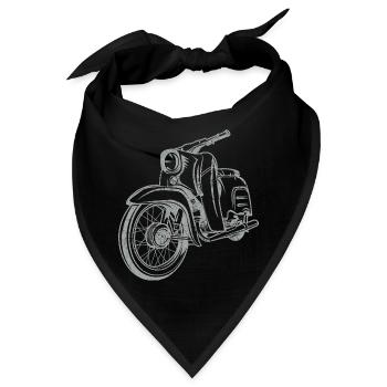 Simson Schwalbe KR51 Vintage Lineart Silhouette - Bandana - Schwarz - Vorne