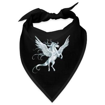 Pegasus mit ausgebreiteten Flügeln - Bandana - Schwarz - Vorne