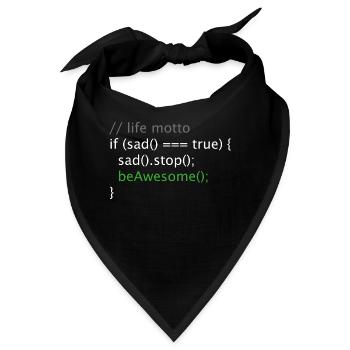 Informatik Nerd Geek Programmierer lebensmotto - Bandana - Schwarz - Vorne