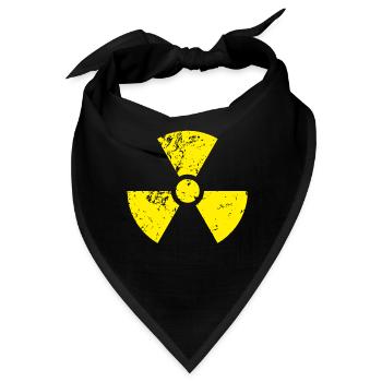 Gelbes Radioaktiv, Radioaktivitätssymbol - Bandana - Schwarz - Vorne
