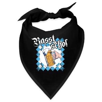 Basst scho Bier Bayern Saufen Dialekt - Bandana - Schwarz - Vorne