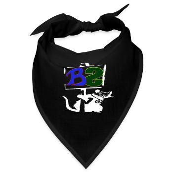 Banksy Style Logo weiß - Bandana - Schwarz - Vorne