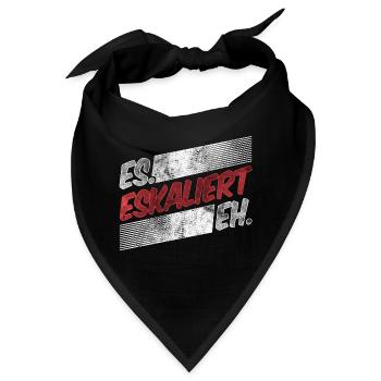 Es Eskaliert Eh - lustiger Feier Party Spruch - Bandana - Schwarz - Vorne