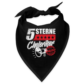5 Sterne Choleriker Schreihals Büro Geschenkidee - Bandana - Schwarz - Vorne