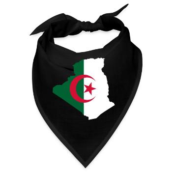 algeria Algerien Algier Land Flagge Geschenk - Bandana - Schwarz - Vorne