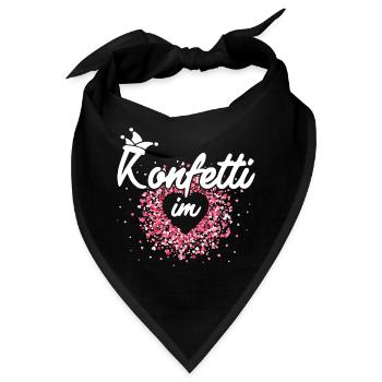 Konfetti im Herzen Fasching Karneval Konfetti - Bandana - Schwarz - Vorne