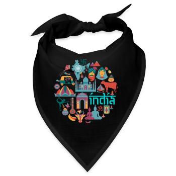 Indien - Bandana - Schwarz - Vorne
