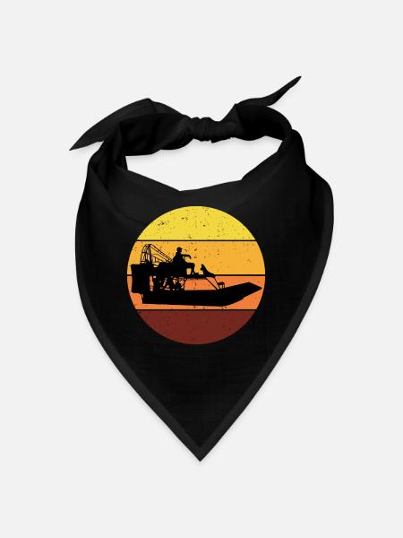 Vintage Retro Airboat Fanboat Airboating Planeboat - Bandana - black - Front