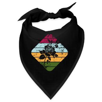 Rose - Bandana - Schwarz - Vorne