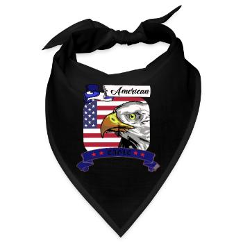 American Eagle, Amerika, Flagge mit Adler - Bandana - Schwarz - Vorne