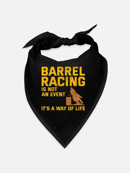 Barrel Racer Racing Reiten Reiten Rennen Rodeo - Bandana - Schwarz - Vorne