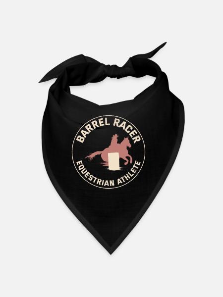 Barrel Racer Racing Reiten Reiten Rennen Rodeo - Bandana - Schwarz - Vorne
