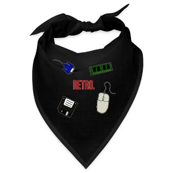 Retro Computer Schriftzug Statement Geschenk 90er - Bandana - Schwarz - Vorne