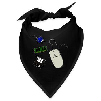 Retro Computer - Bandana - Schwarz - Vorne
