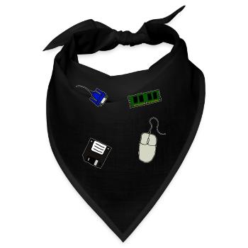 Retro Computer Diskette VGA Maus Arbeitsspeicher - Bandana - Schwarz - Vorne