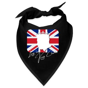 Britischer König Krönung Charles England Flagge - Bandana - Schwarz - Vorne