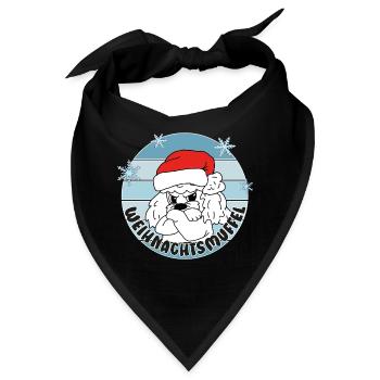 Comicstyle Pudelmotiv - Weihnachten ohne mich - Bandana - Schwarz - Vorne