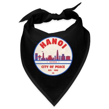 Hanoi City of Peace Badge Stadtlandschaft - Bandana - Schwarz - Vorne