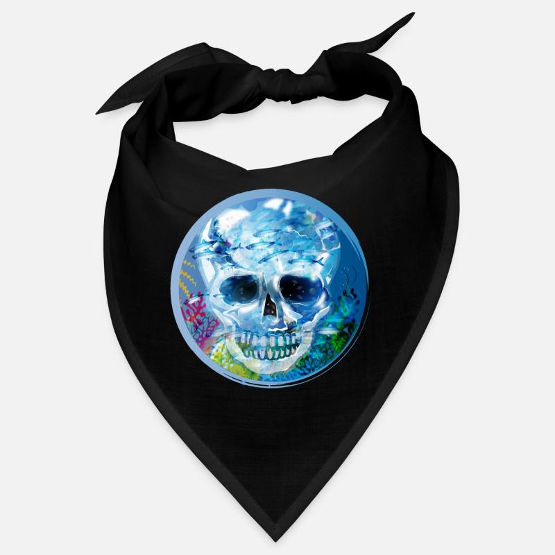 extravagant coloured skull under water Bandana