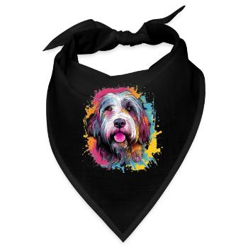 Bunter Bearded Collie - Bandana - Schwarz - Vorne