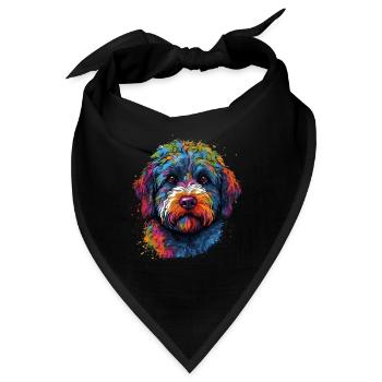 Bunter Lagotto Romagnolo - Bandana - Schwarz - Vorne