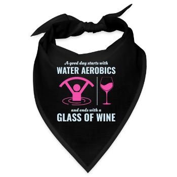 Wassergymnastik Aquafitness Aqua Exercise Wein - Bandana - Schwarz - Vorne