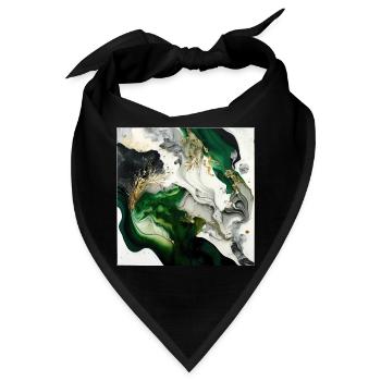 Waldgrünes und goldenes Farbwirbelmuster - Bandana - Schwarz - Vorne