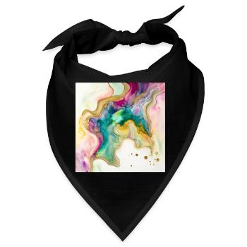 Regenbogenfarben und Goldfarben-Wirbelmuster - Bandana - Schwarz - Vorne