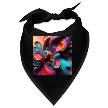 Lebendiges mehrfarbiges abstraktes Wirbelmuster - Bandana - Schwarz - Vorne