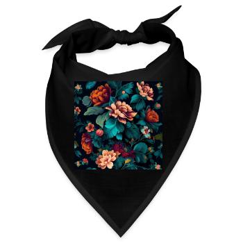 Botanicals Blumenmuster - Bandana - Schwarz - Vorne
