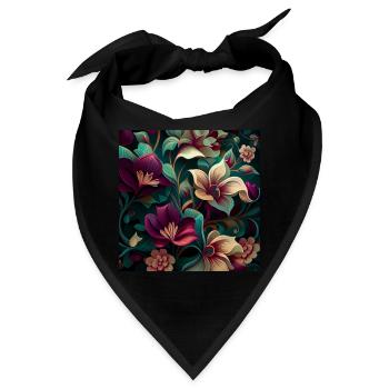 Botanicals Blumenmuster - Bandana - Schwarz - Vorne