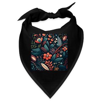 Botanicals Blumenmuster - Bandana - Schwarz - Vorne