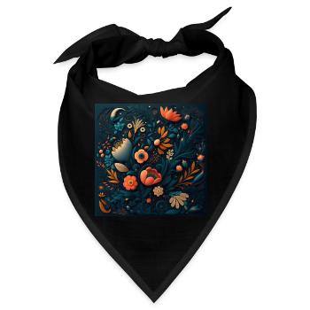 Botanicals Blumenmuster - Bandana - Schwarz - Vorne