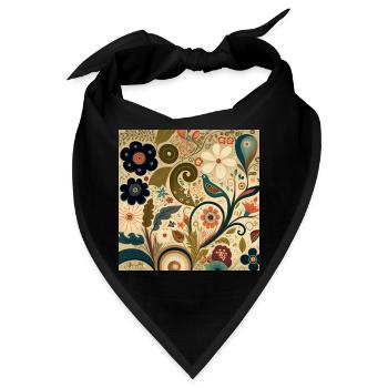 Botanicals Herbstliches Blumenmuster - Bandana - Schwarz - Vorne