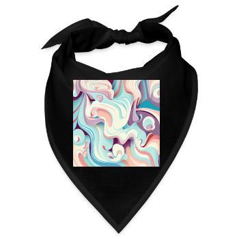Pastellfarbenes mehrfarbiges abstraktes Wirbelmuster - Bandana - Schwarz - Vorne