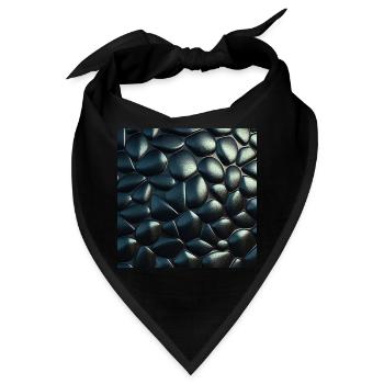 Schwarzes Kopfsteinpflaster Metallisches strukturiertes Muster - Bandana - Schwarz - Vorne
