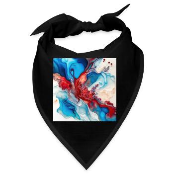 Rotes, weißes und blaues Farbwirbelmuster - Bandana - Schwarz - Vorne