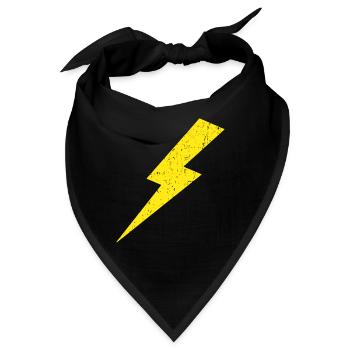 Lightning Bolt Power Gelb Retro Vintage - Bandana - Schwarz - Vorne