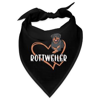 Rottweiler Heart - Bandana - Schwarz - Vorne