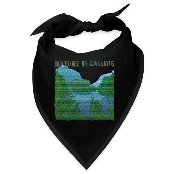 Nature is calling Flusslandschaft SackleinenEffekt - Bandana - Schwarz - Vorne