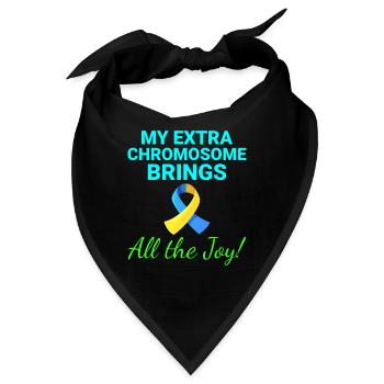 Down-Syndrom-Bewusstsein Joyful Extra Chromosom - Bandana - Schwarz - Vorne