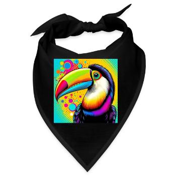 Tukan Pop Art - Bandana - Schwarz - Vorne