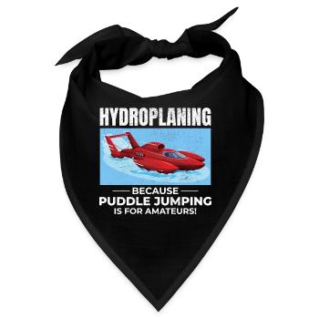 Wasserflugzeug Boot Rennen Humor Pfütze Springen Lustig - Bandana - Schwarz - Vorne