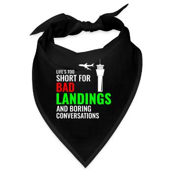 Fluglotse ATC Aviation Humor Flugzeug - Bandana - Schwarz - Vorne