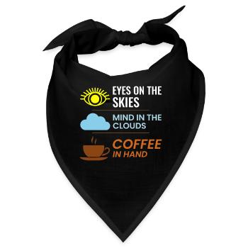 Fluglotse ATC Kaffee Luftfahrt Humor - Bandana - Schwarz - Vorne